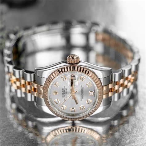 silver rose gold rolex
